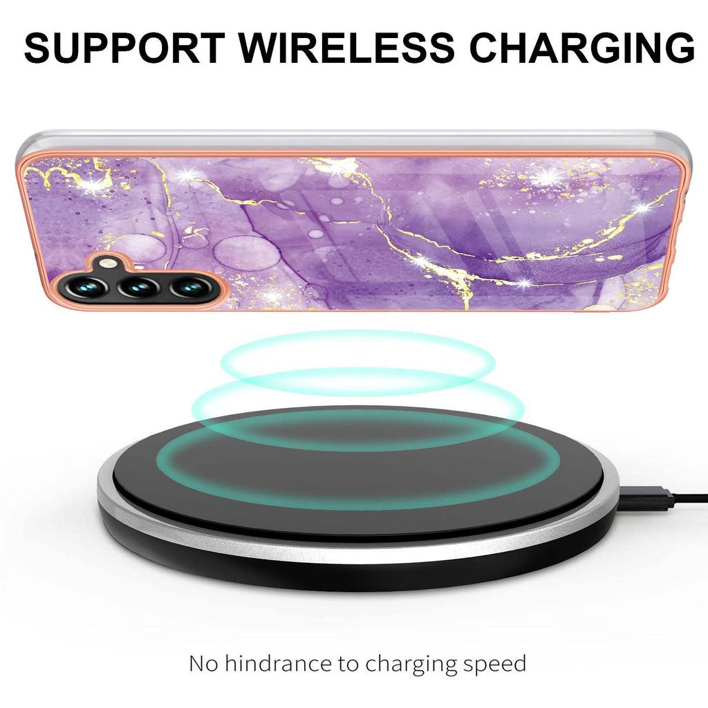 For Samsung Galaxy A36 5G TPU Case with IMD Marble Pattern Electroplated Back Cover