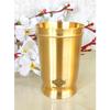 Pure Brass Matt Finish Glass/Tumbler with Brass Bottom, for Drinking Serving Water, Brass Glass Volume-270 ML, 1 Piecec