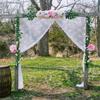 White Lace Floral Tablecloth Vintage Round Wedding Reception Table Cover Rustic Farmhouse Bridal Shower Party Home Dining Decor