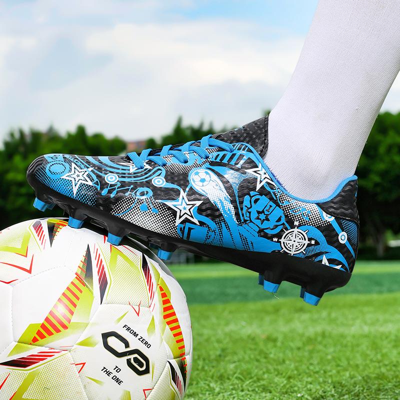 31-44 Boys Leather  Football Boots Men's Professional Artificial Turf Training Football Boots for Girls