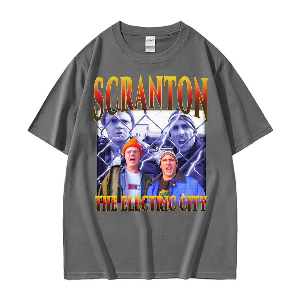 Funny Scranton The Electric City Vintage 90s Movie T Shirts Mens Clothing Fashion Classic Tshirt Cotton Comfort Casual T Shirt