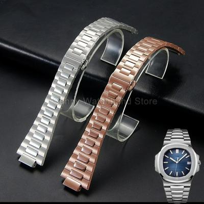 Hipoalerginė nerūdijančio plieno apyrankė su specialia sąsaja PATEK PHILIPPE Nautilus 5726 5740 5811 5980 5990 Sidabrinė 13x25