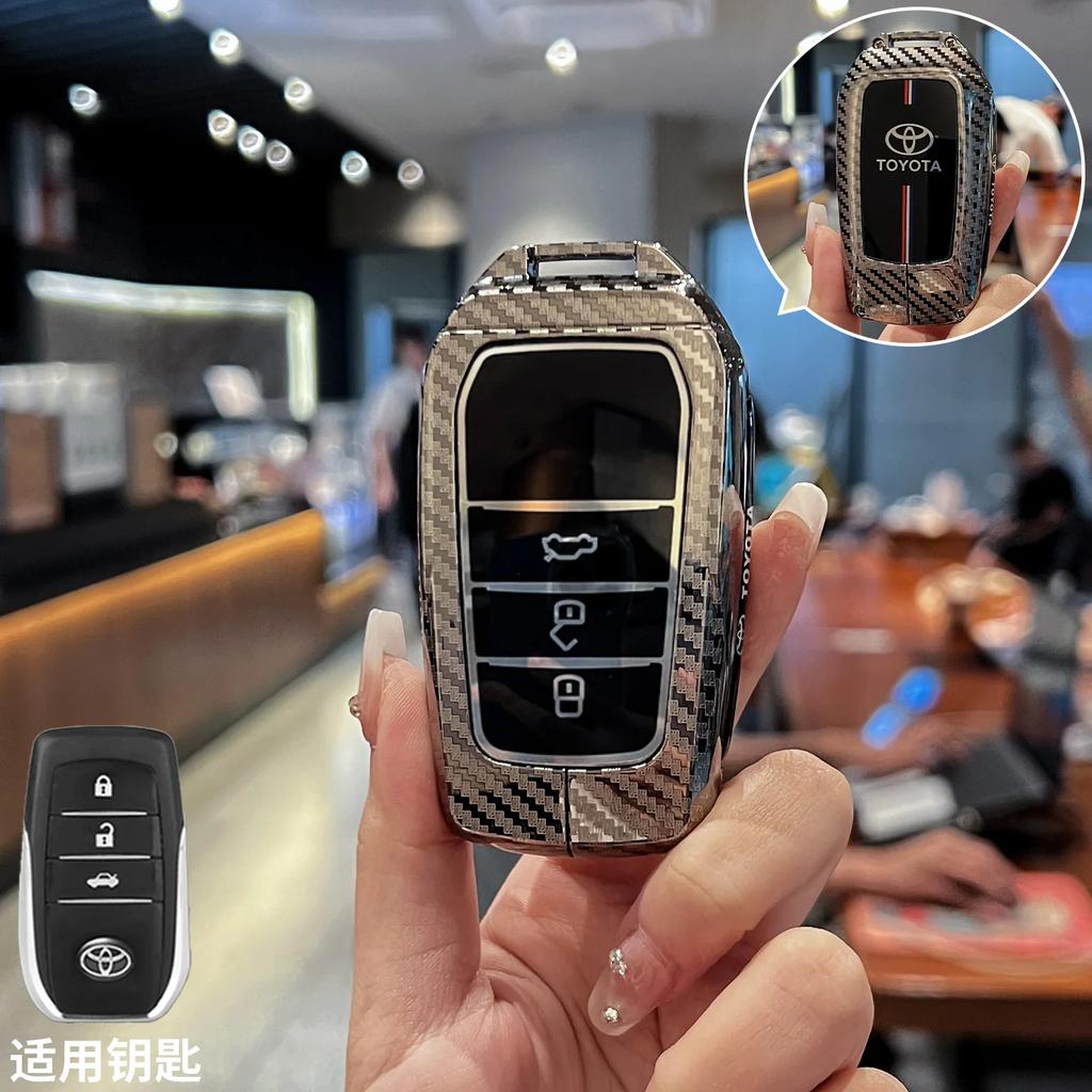 Zinc Alloy Car Key Case Cover Shell Fob For Toyota Prius Camry Corolla CHR C-HR RAV4 Land Cruiser Prado Car Keychain Accessories