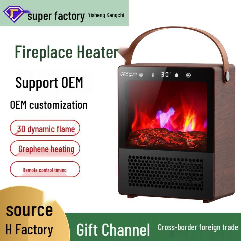 Personalized Energy-Saving Electric Fireplace Heater with Simulated Flame for Home or Office Use