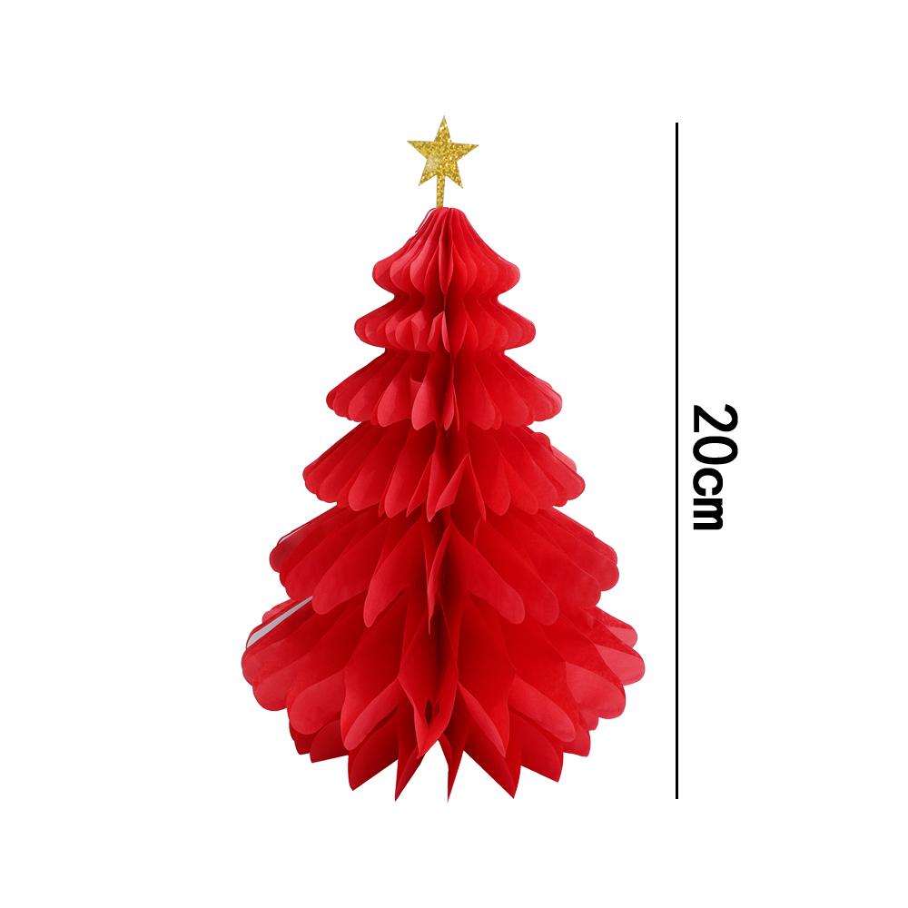 

Merry Christmas Tree Honeycomb Pendant Paper Red Green DIY Xmas Tree Decorations for Home Happy 2026 New Year Hanging Oranments