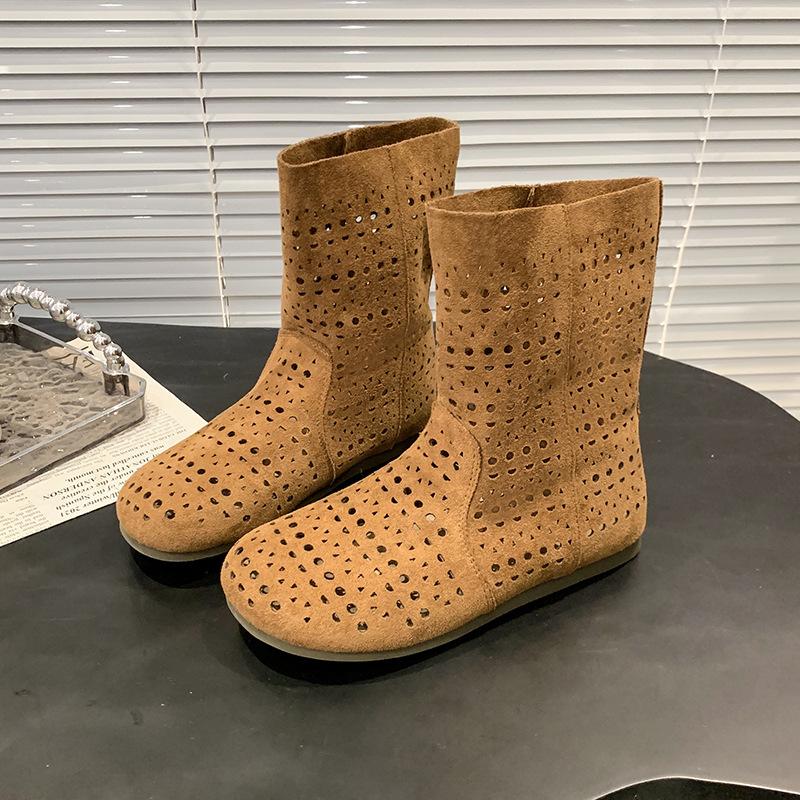 

Универсальные ботинки Maillard 2025 весна и лето новые сетчатые ботинки полые дышащие на плоской подошве с отверстиями крутые ботинки короткие ботинки 39