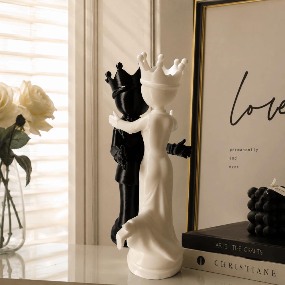 2pcs 3D Printed Desktop Ornaments Sculpture Queen King Statue Funny Persons Figurine  Office