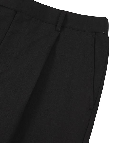 PRAIRIE [Summer] Like Linen Wide Slacks (Black)