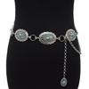 Retro New Women's Belt Casual Retro Oval Texture Buckle Decoration Metal Chain Waist Chain