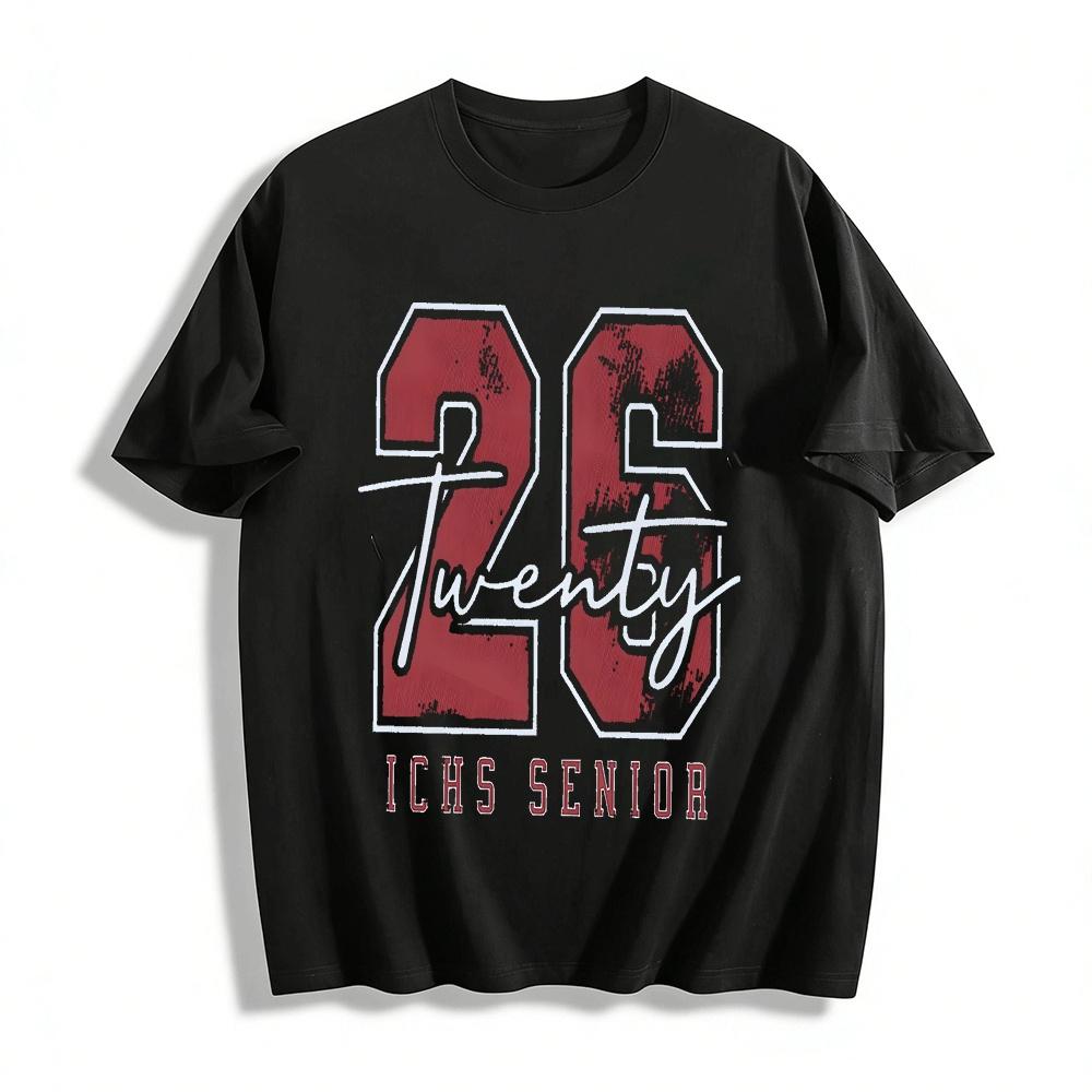 

ICHS 2025 Senior Graduation Distressed Graphic Tee Pure cotton T-shirt XXS