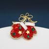 Korean Style Christmas Brooch Snowman Christmas Tree Brooch Cute Enamel Rhinestone Brooches  Girls