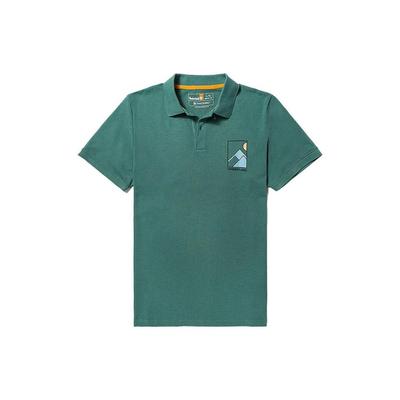 Letter Pattern Printed Moisture Wicking Sun Protection Short Sleeve Polo Shirt Men Polo Shirts Blue-Green A26QV-CL6