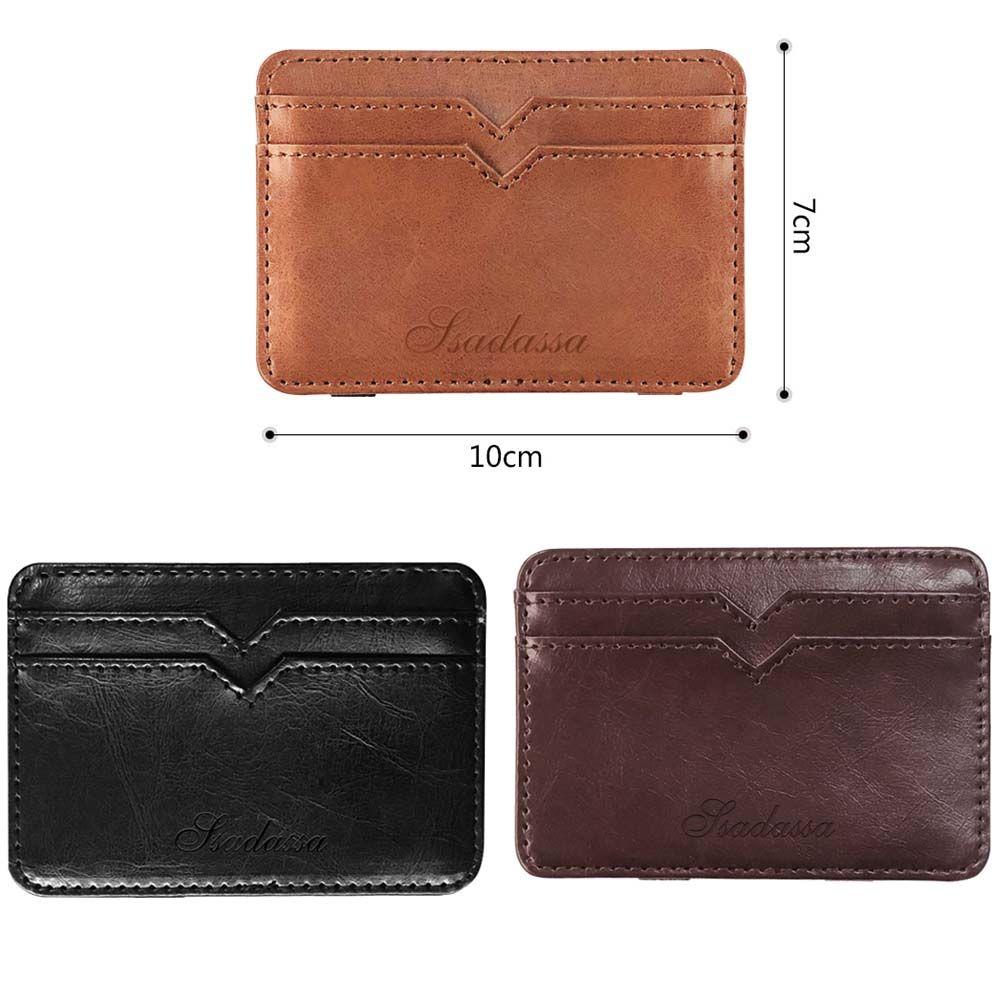 Coin Purse Clamshell Mode PU Leather Business Wallets Money Clip Card Storage Case Men Magic Wallet