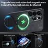 360 Rotating Kickstand Magnetic Carbon Fiber Pattern Case for Samsung S26 Ultra S25 S24 Plus S23 S22 Shockproof Sturdy Cover