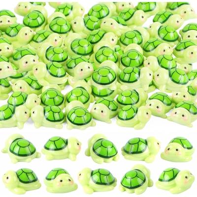 30 Pieces Tiny Turtles for Dollhouse Mini Resin Animals Mini Green Turtles for Fairy Garden Micro Moss Landscape Home Decor