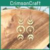 Moonphase Declaration Earrings With Geometric Alloy Design For Women Fall