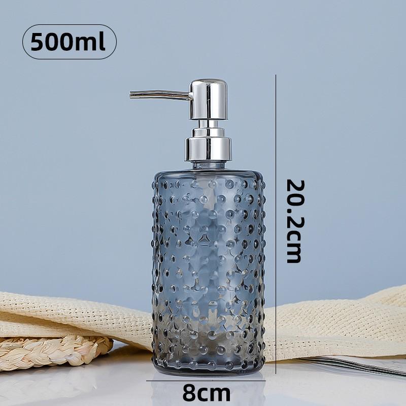 500ml European Style Refillable Glass Pump Bottle for Soap, Shampoo, Conditioner, or Shower Gel