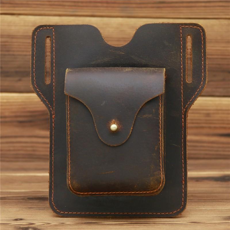 Men's Dual Phone Bag Hanging Waist Multifunctional Tool Sports Running Outdoor Construction Real Belt Cover Anti Loss