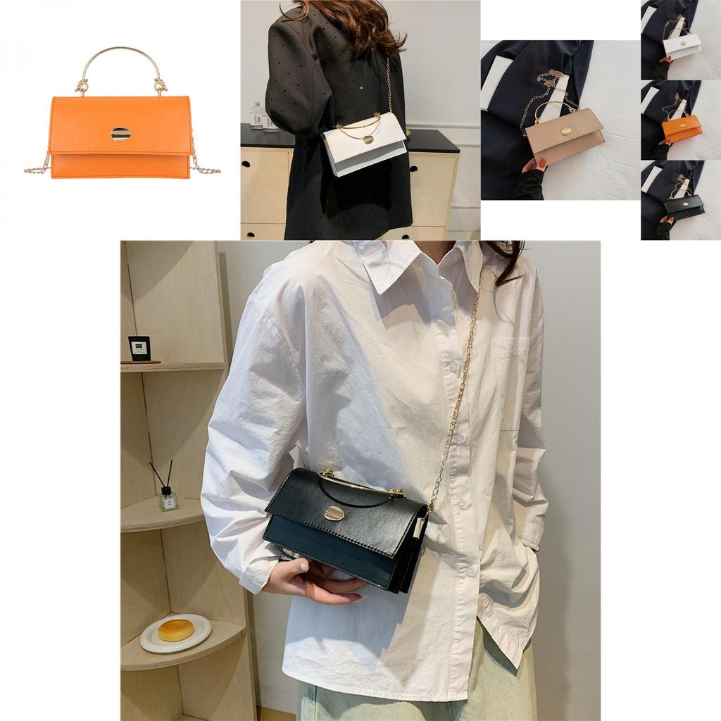 Fashionable Street Style Pu Leather Chain Shoulder Bag Beautiful Square Crossbody Bag