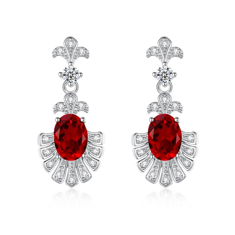 

Natural Crystal S925 Sterling Silver Stud Earrings for Women, Luxury Tassel Earrings, High-end Jewelry