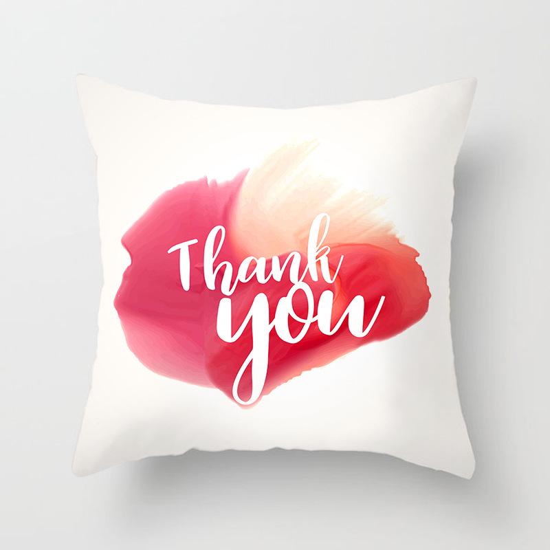 Modern Simple Pillow Letter Watercolor Print Pillow Cushion Cover Home Supplies