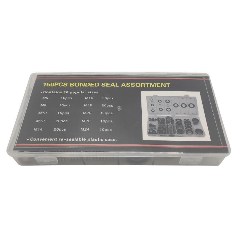 Comprehensive Rubber Gasket Set Bonded Washer Assortment Multifunction  Sealing Washer with Storage Box for Industrial