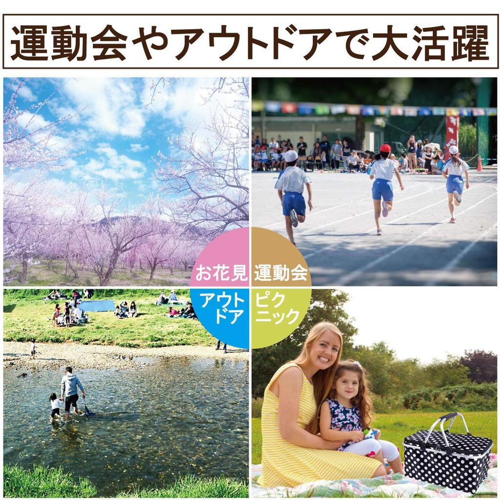 Felimoa Cooler Picnic Foldable Cooler Large Capacity 32L Bag, Basket, Insulated, Box, (Black)