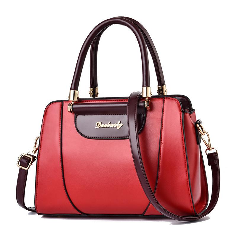 Women's bag 2025 new trendy simple portable women's big bag fashionable and elegant large capacity contrasting color shoulder messenger bag