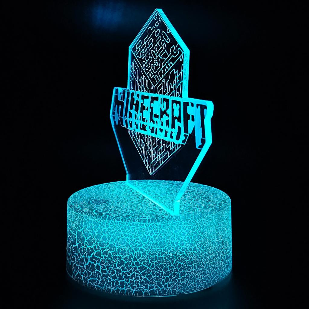 Minecraft Creeper Kinder Schreibtisch Nachttischlampe Mit 16 3D LEDs + Fernbedienung