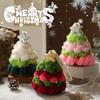Plush Christmas Tree Ornament Mini Fluffy Christmas Tree Pendant with Star Treetop Multicolored Xmas Tree Shaped Hanging Crafts for Holiday Home Party