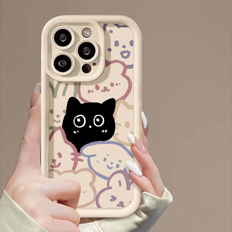 Sexy Lip Cute Cat Case For Realme 12 11 Pro Plus C63 C65 C67 C55 C53 C35 C11 C15 Cover Soft Silicone Funda
