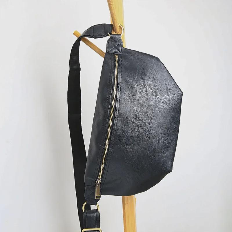 Geantă de piept coreeană pentru bărbați 2024: Geantă Crossbody & de Talie la Modă, de Mare Capacitate