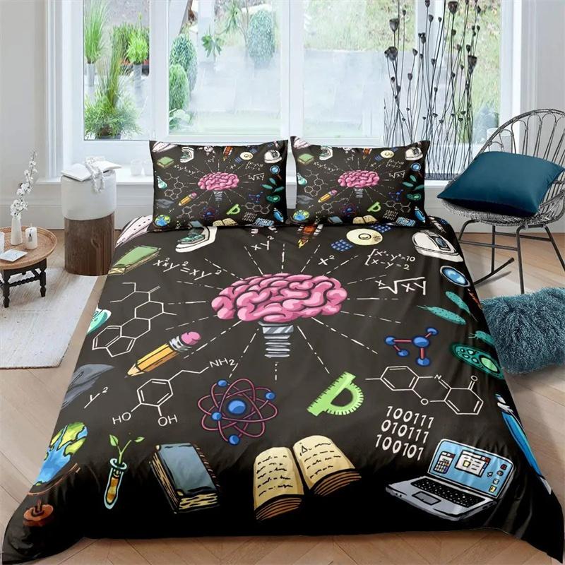 Housse de couette Anatomie Humaine Roi Reine Structure Corporelle Organe Collection de Literie Éducation Médicale Biologie Cellulaire Housse de Couette Douce en Polyester