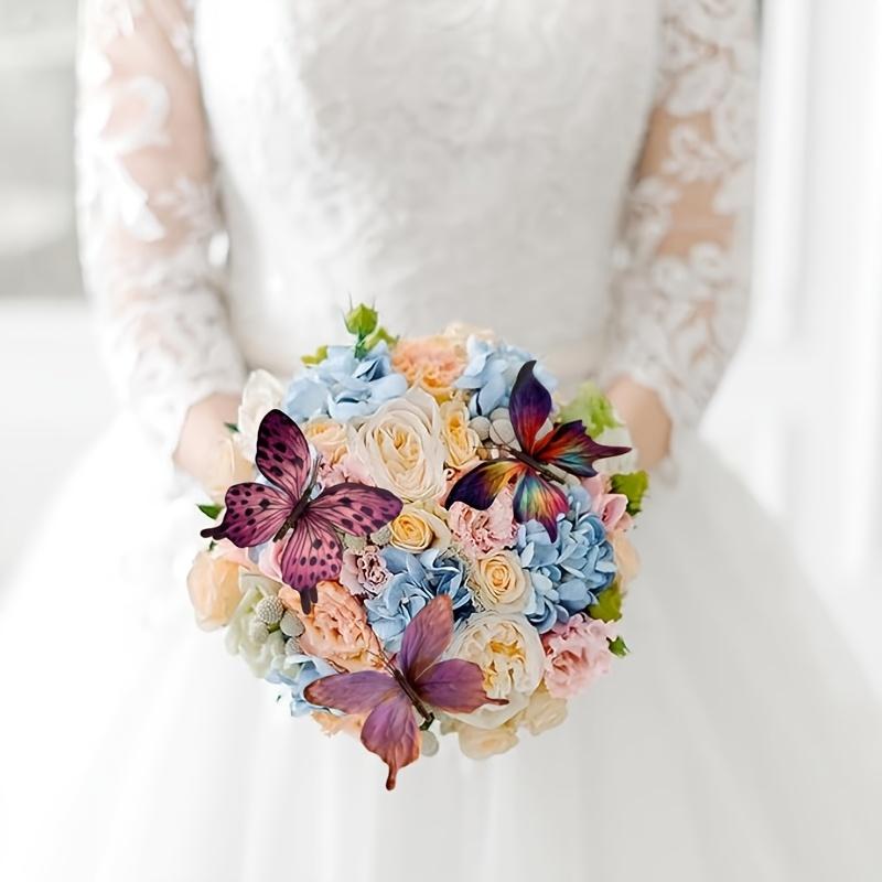 Simulation Butterfly Ornament colorful floral decoration, DIY bouquet, graduation hat embellishment and bohemian home decoration