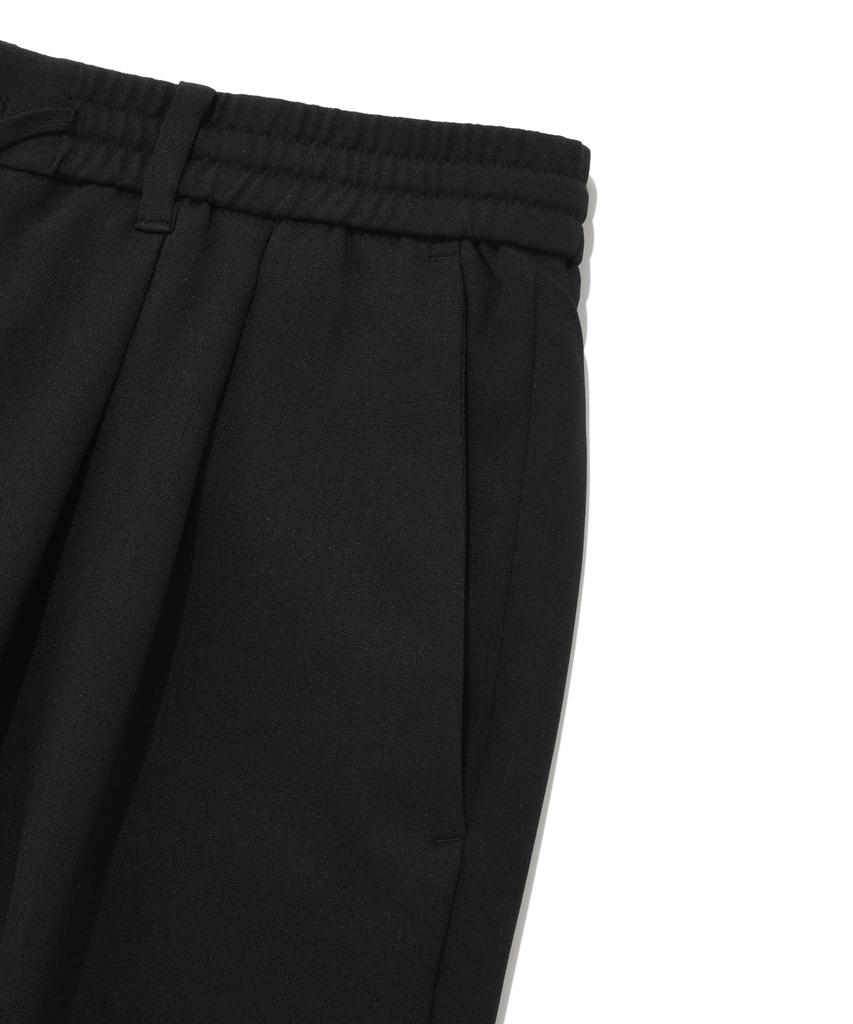 COVERNAT Semi-Wide Easy Elastic Waist Slacks Black