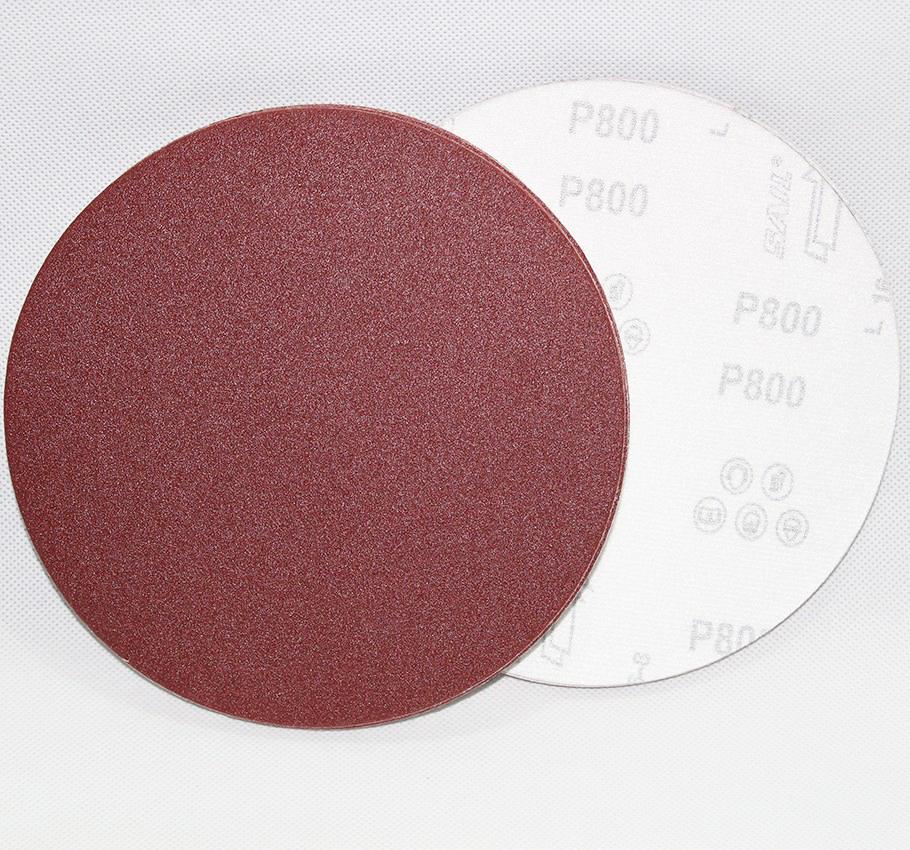 12" Red Sand Flocked Sandpaper Disc - Self-Adhesive Hook & Loop Sanding Pad
