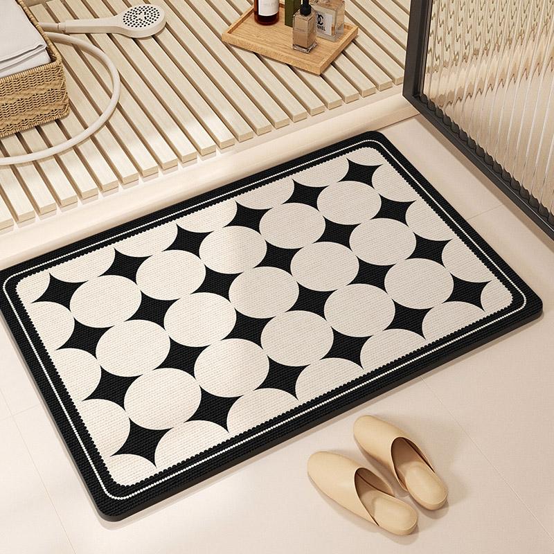 Luxury Diotomite Bathroom Mat Absorbent Shower Foot Mats Anti-slip Quick Dry Bath Rugs Toilet Carpet Doormat Washable