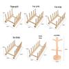 Creative Wooden Dish and Bowl Draining Rack - Solid Wood Kitchenware Storage.
