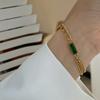 316L Stainless Steel New Fashion Upscale  Embedded Zircon Asymmetry Charm Thick Chain Bracelets Bangles For Women