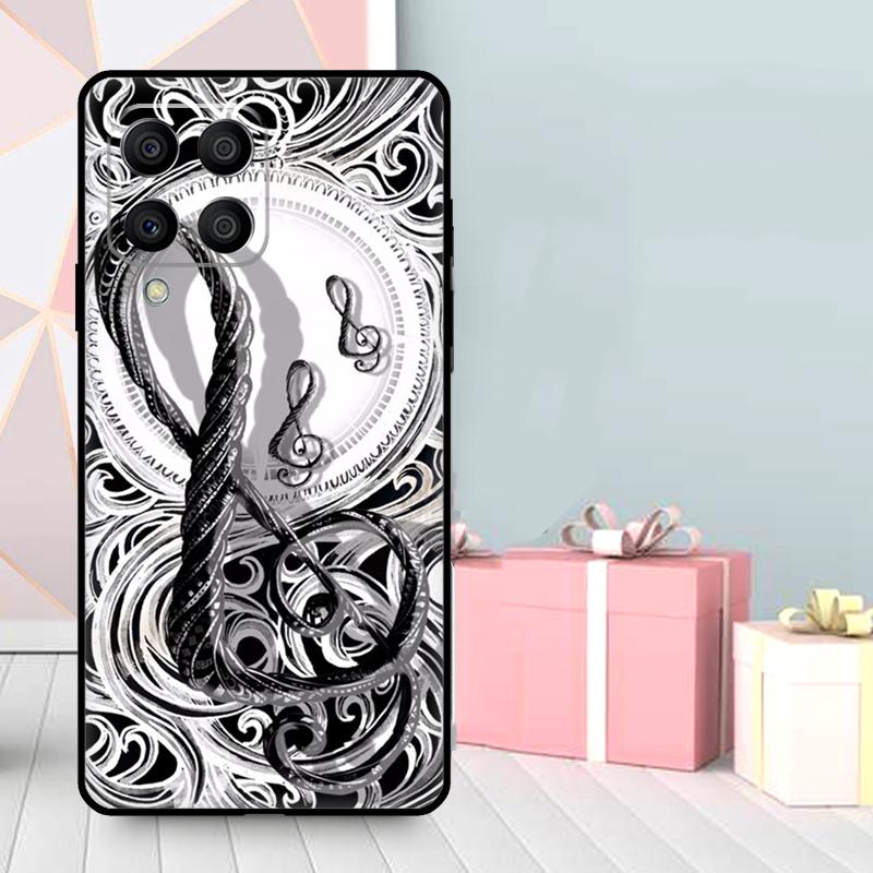 Music Note Musical Treble Clef Case For Samsung Galaxy M16 M31 M21 M13 M33 M53 M15 M35 M55 M36 M56 M12 M32 M52 M14 M34 M54