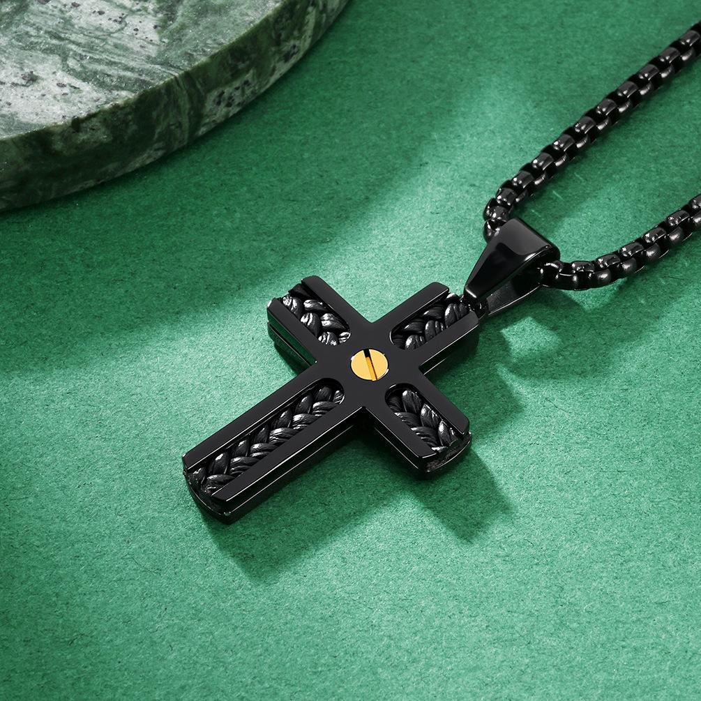 2025 Cross Pendant Men's Fashion Simple Personalized Jewelry Exquisite Gift Necklace