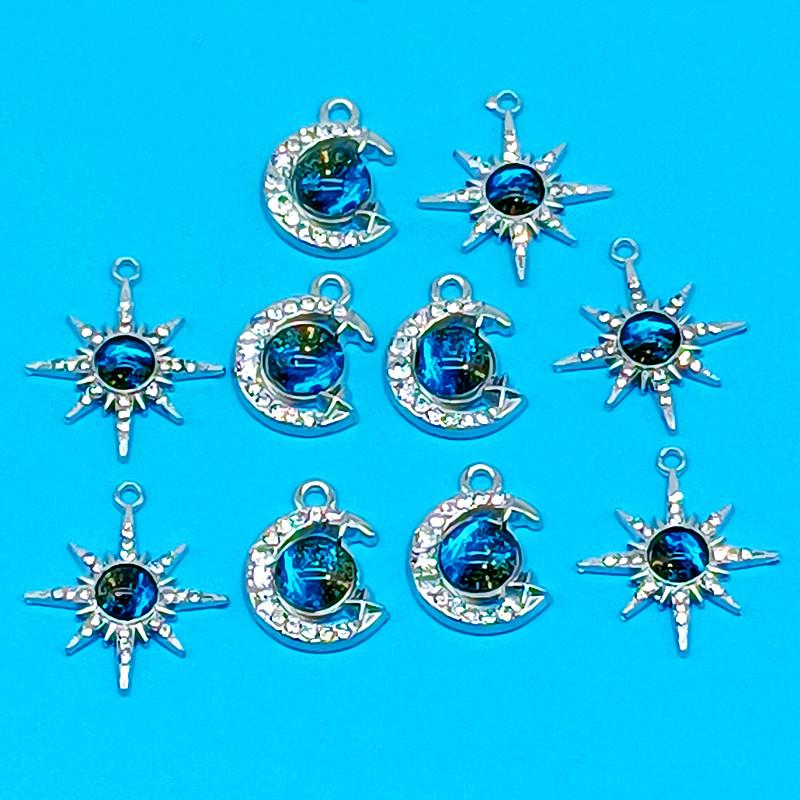 5 szt. Zawieszka Gwieździste Niebo, Zestaw do DIY, Kolczyki, Naszyjnik, Akcesoria do bransoletki, Kreatywny ręcznie robiony pakiet materiałów do biżuterii.