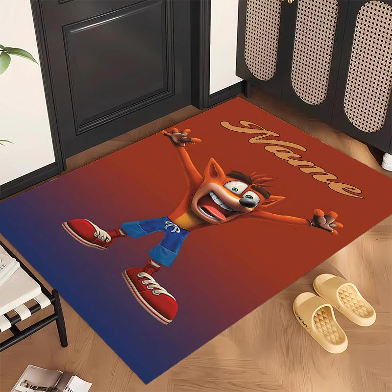Crash Bandicoot (5) Personalizowany dywanik biurowy z imieniem Stylowa dekoracja do salonu, sypialni, kuchni