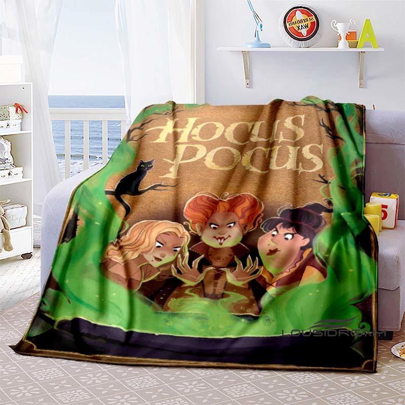 Hocus Pocus Creative Flannel Print Blanket, Super Soft and Comfortable, Perfect for Sofa Naps or Home Blankets, the Perfect Gift