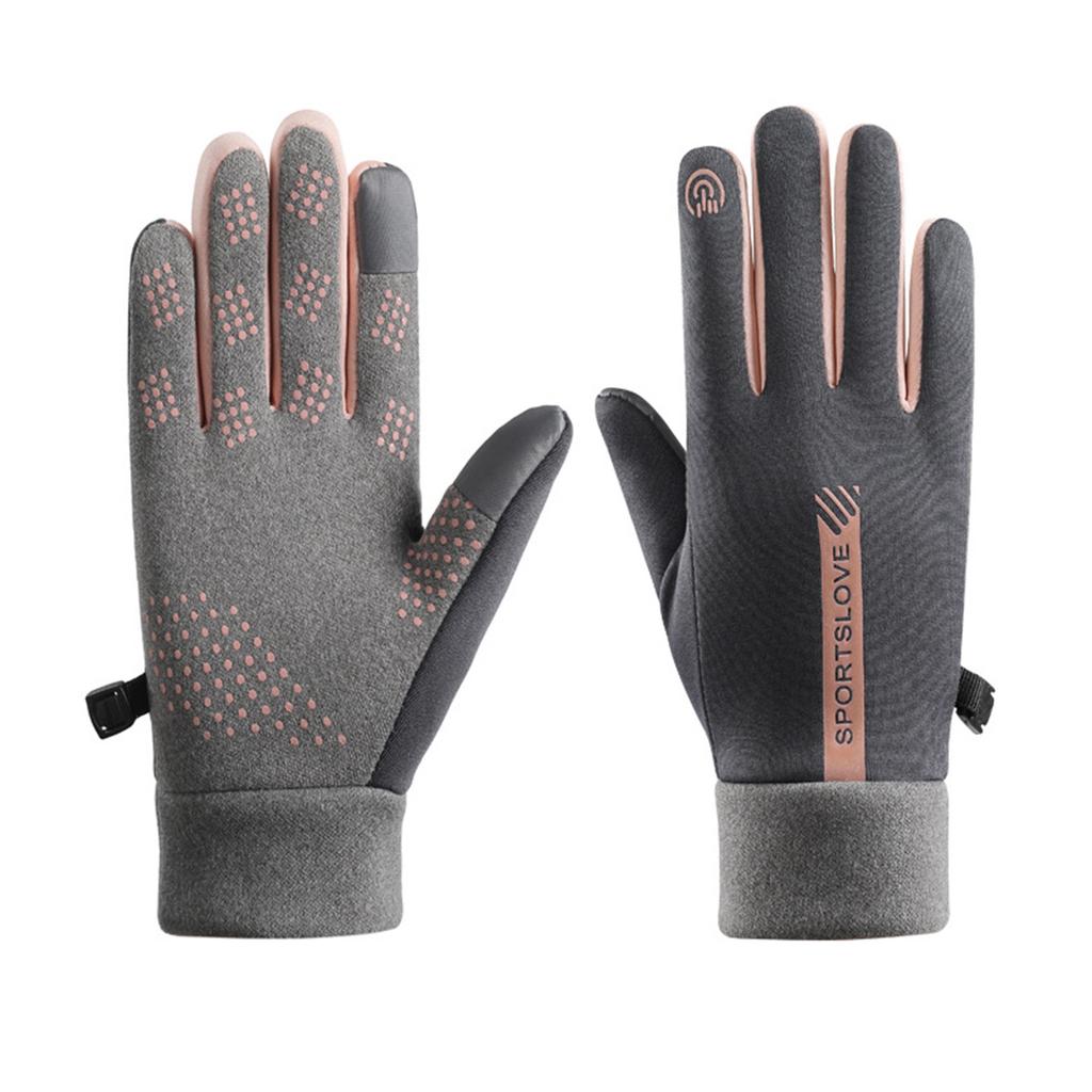 Rękawiczki z ekranem dotykowym dla dorosłych, pełne palce, ciepłe mitenki, klamra zapobiegająca zgubieniu, wodoodporne mitenki dla kobiet, akcesoria rowerowe