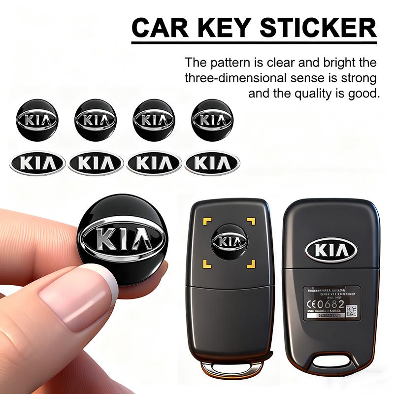 Car Remote Key Emblem Sticker Aluminum Keys Decoration Decal For KIA K9 Sportage Niro K5 Carnival EV6 EV9 EV3 K8 Stinger Forte