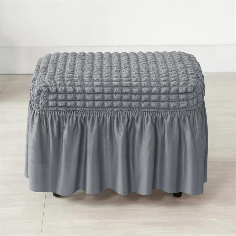 Bubble Grid Club Chair Cover Elastic Tub Sofa Covers with Skirt Hem Single Armchair Slipcovers for Living Room Bar Counter Hotel