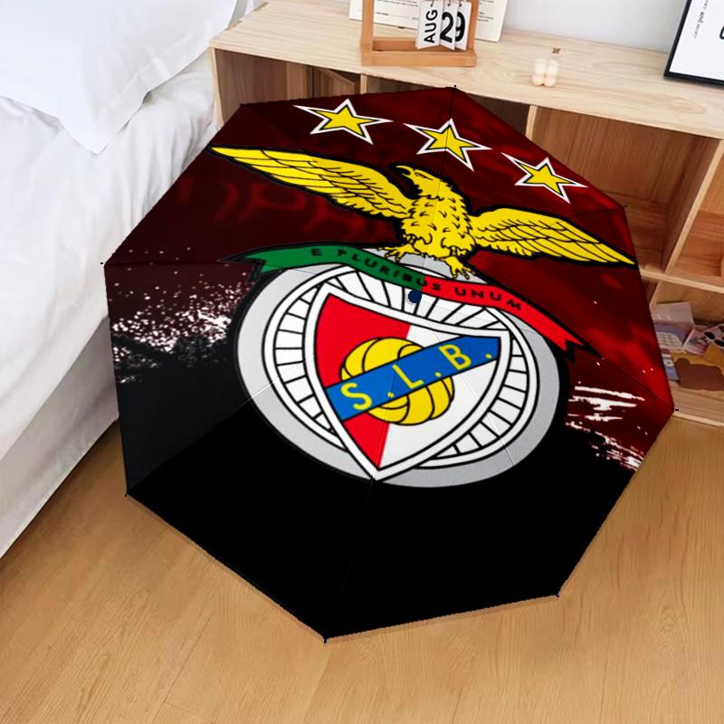 1PC Benfica Football Club Printed Umbrella Folding umbrella, automatic umbrella 8-Frame for Travel, camping Fan gifts Christmas Gifts