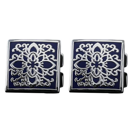 1 Pair Enamel Polishing Retro Pattern Men Cufflinks Electroplating Wear-resistant Shirt Cuff Buttons Clothing Accessories