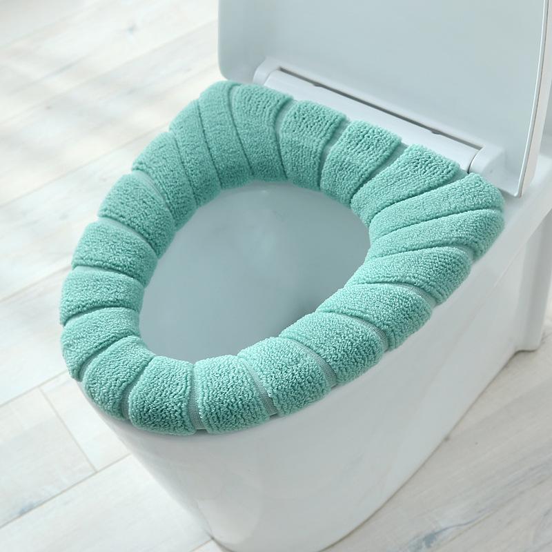 Winter Warm Toilet Seat Cover Mat Bathroom Toilet Pad Cushion with Handle Thicker Soft Washable Closestool Warmer Accessories